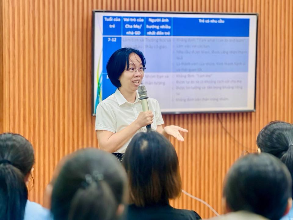 5 giai đoạn khủng hoảng tuổi vị thành niên - TS. Nguyễn Thị Ngọc Dung trình bày chuyên đề.