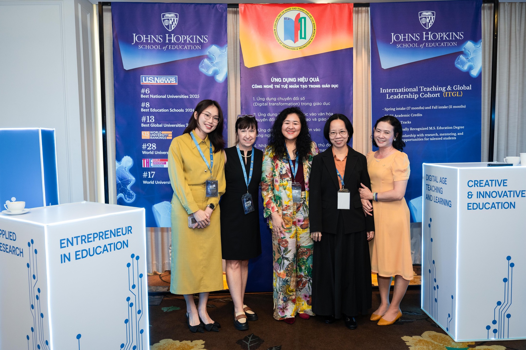 Đại diện IFP và Johns Hopkins School of Education trong hoạt động giới thiệu chương trình International Teaching and Global Leadership tại Việt Nam